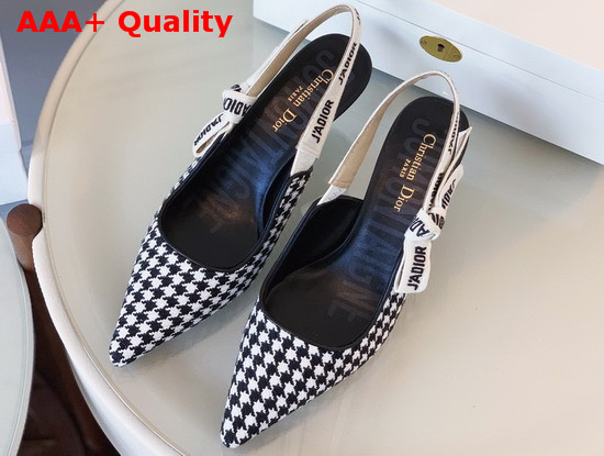 Dior Jadior Wool Houndstooth Slingback Pump 10cm Heel Replica