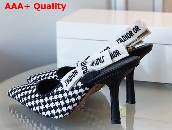 Dior Jadior Wool Houndstooth Slingback Pump 10cm Heel Replica