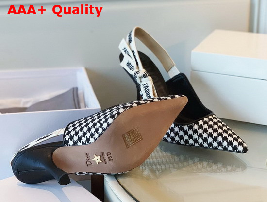 Dior Jadior Wool Houndstooth Slingback Pump 10cm Heel Replica