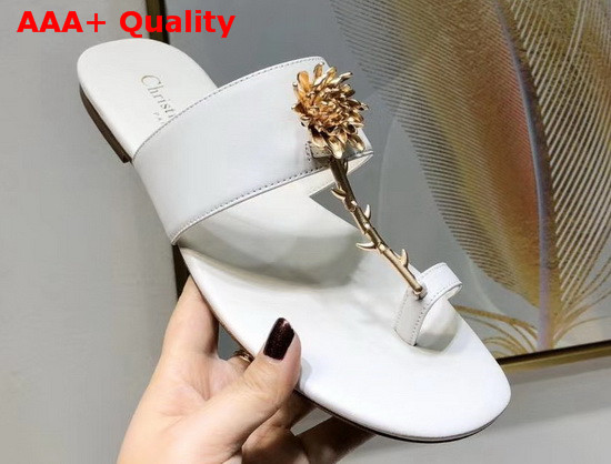 Dior Jardin Thong Sandal White Calfskin Replica