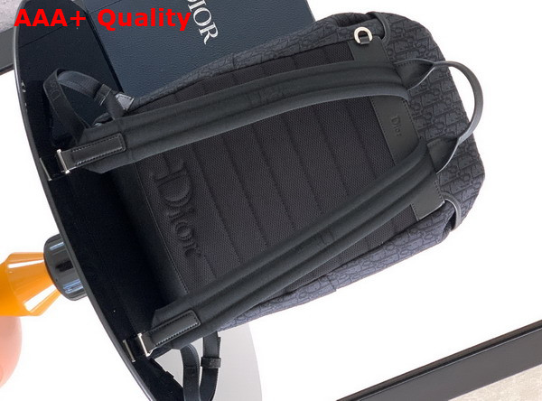 Dior Jett Backpack with Flap Black Dior Oblique Jacquard Replica