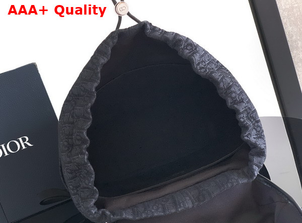 Dior Jett Backpack with Flap Black Dior Oblique Jacquard Replica