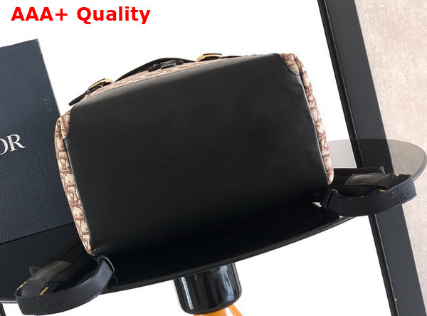 Dior Jett Backpack with Flap Brown Dior Oblique Jacquard Replica