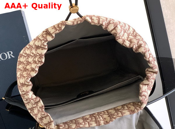 Dior Jett Backpack with Flap Brown Dior Oblique Jacquard Replica