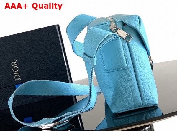 Dior Jett Zipped Messenger Bag Myosotis Blue Dior Gravity Leather Replica
