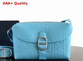 Dior Jett Zipped Messenger Bag Myosotis Blue Dior Gravity Leather Replica
