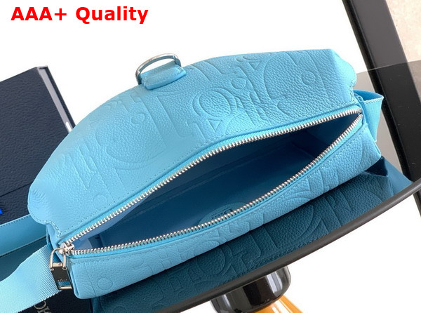 Dior Jett Zipped Messenger Bag Myosotis Blue Dior Gravity Leather Replica