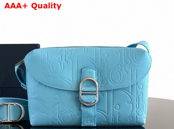 Dior Jett Zipped Messenger Bag Myosotis Blue Dior Gravity Leather Replica