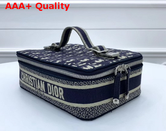 Dior Jewelry Box in Blue Dior Oblique Jacquard Canvas Replica