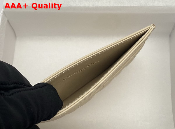 Dior Jolie Freesia Card Holder in Powder Beige Cannage Lambskin Replica