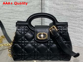 Dior Jolie Top Handle Mini Bag in Black Cannage Lambskin Replica