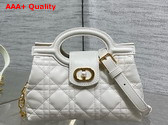 Dior Jolie Top Handle Mini Bag in Latte Cannage Lambskin Replica