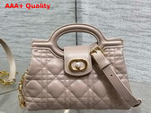 Dior Jolie Top Handle Mini Bag in Powder Beige Cannage Lambskin Replica