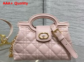 Dior Jolie Top Handle Mini Bag in Powder Pink Cannage Lambskin Replica