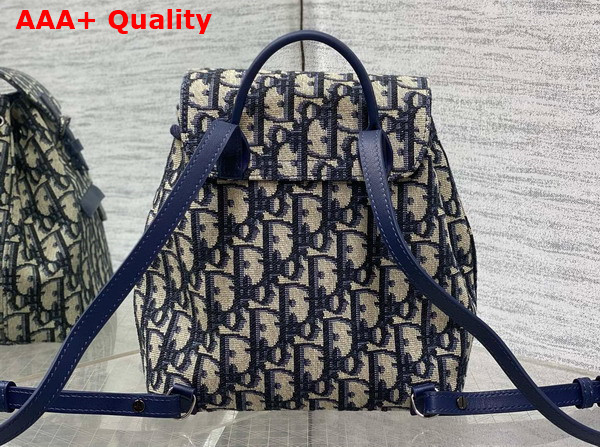 Dior Kids Backpack Beige and Blue Dior Oblique Jacquard Replica