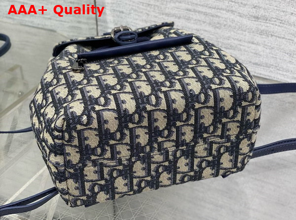 Dior Kids Backpack Beige and Blue Dior Oblique Jacquard Replica