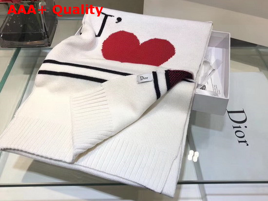 Dior Knit Scarf in White with a Love Message Replica