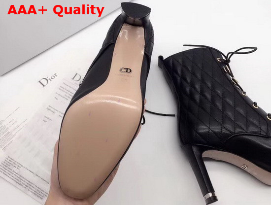 Dior Lace Up Ankle Boot in Black Calfskin Replica