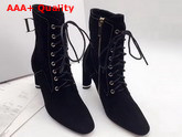 Dior Lace Up Ankle Boot in Black Suede Replica