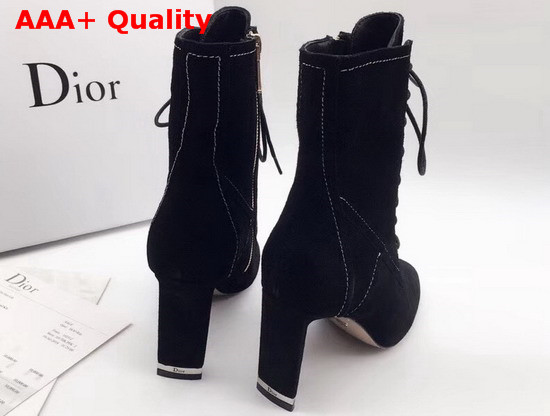 Dior Lace Up Ankle Boot in Black Suede Replica