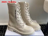 Dior Lace Up Boot in White Calfskin Replica