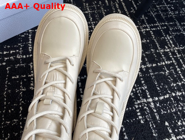 Dior Lace Up Boot in White Calfskin Replica