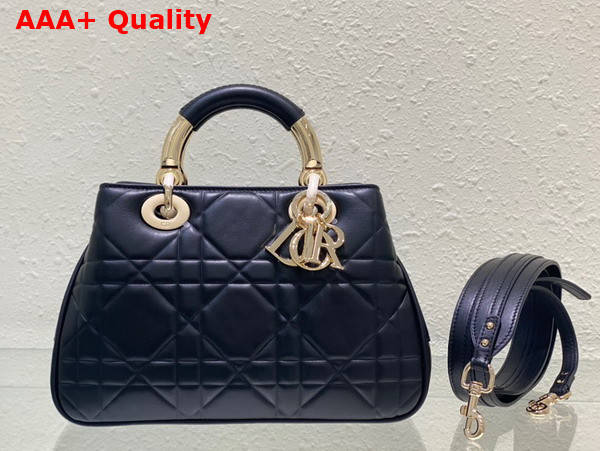 Dior Lady 95 22 Bag Black Cannage Calfskin with Gold Hardware Replica