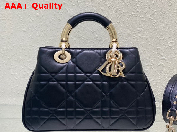 Dior Lady 95 22 Bag Black Cannage Calfskin with Gold Hardware Replica