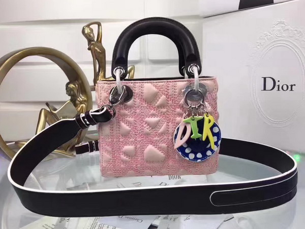 Dior Lady Art Bag Pink Lambskin For Sale