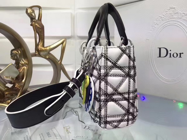 Dior Lady Art Bag White Lambskin For Sale