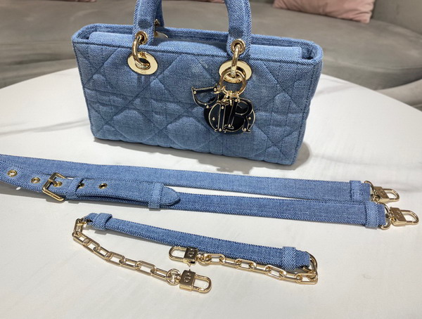 Dior Lady D Joy Bag Blue Cannage Denim Replica