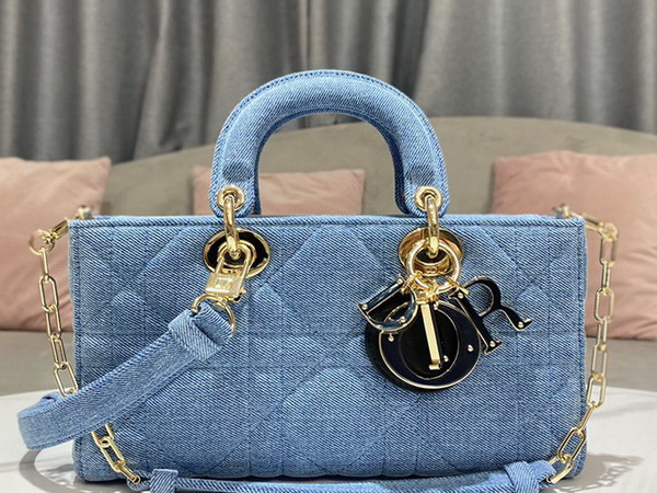 Dior Lady D Joy Bag Blue Cannage Denim Replica
