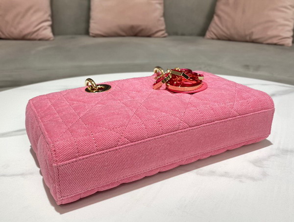 Dior Lady D Joy Bag Bright Pink Cannage Denim Replica