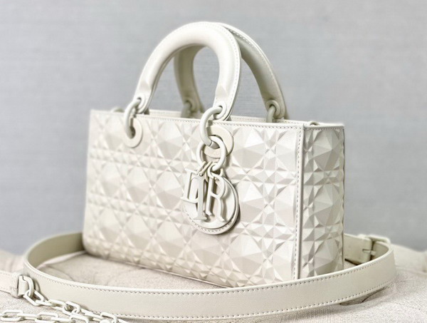 Dior Lady D Joy Bag Latte Cannage Calfskin with Diamond Motif Replica