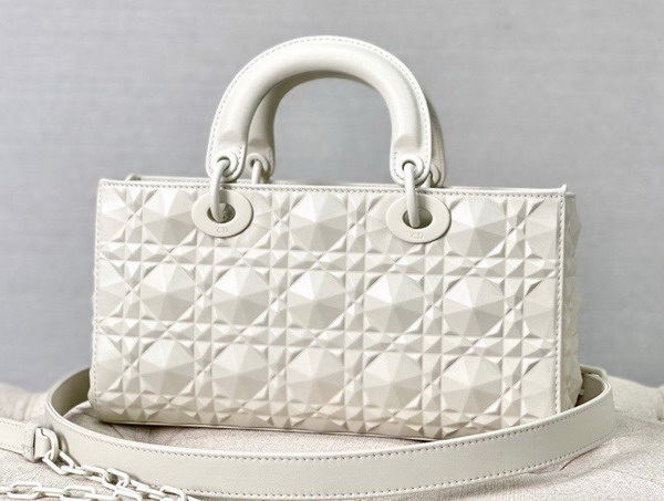 Dior Lady D Joy Bag Latte Cannage Calfskin with Diamond Motif Replica