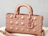 Dior Lady D Joy Bag Rose Des Vents Cannage Calfskin with Diamond Motif Replica