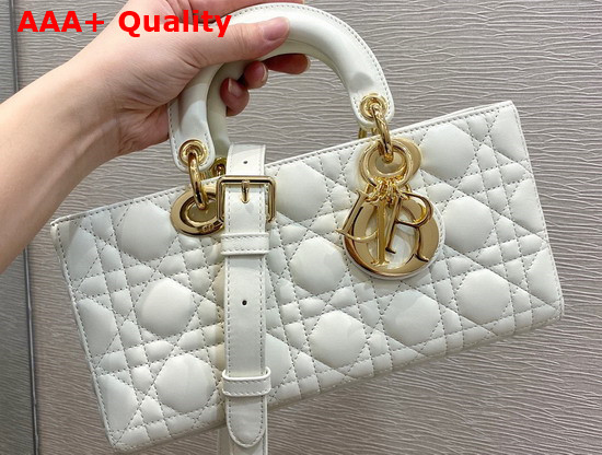 Dior Lady D Joy Bag White Cannage Lambskin Replica