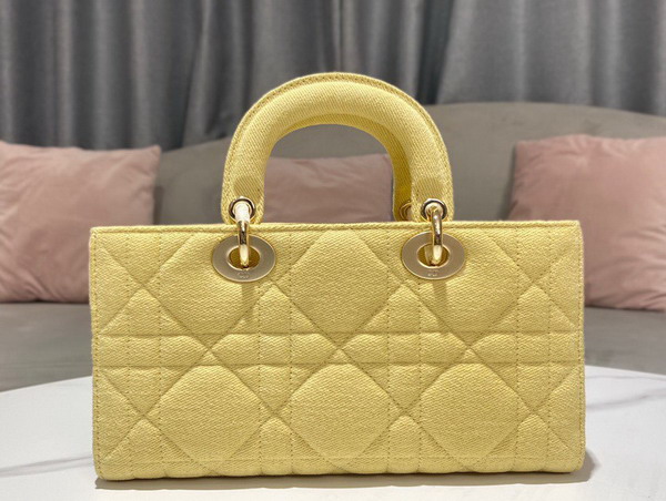 Dior Lady D Joy Bag Yellow Cannage Denim Replica