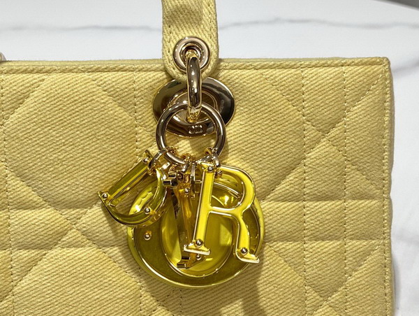 Dior Lady D Joy Bag Yellow Cannage Denim Replica