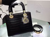 Dior Lady Dior Bag Black Light Gold Tone Jewellery for Sale