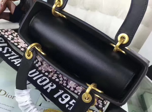 Dior Lady Dior Bag in Black Calfskin with Painting For Sale