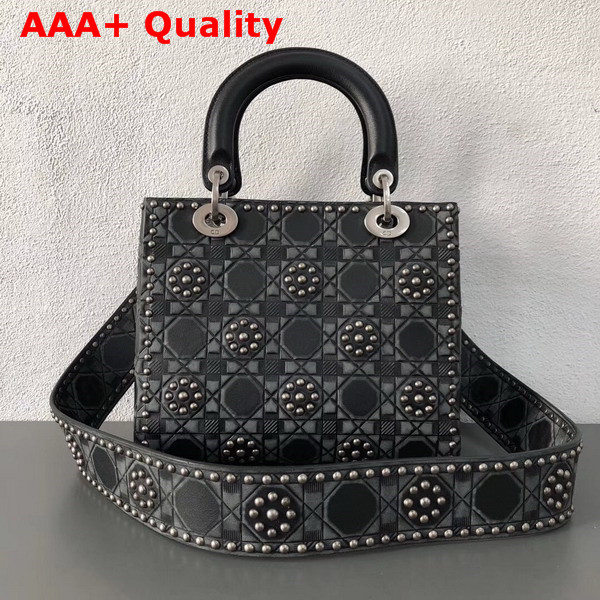 Dior Lady Dior Bag in Black Studded Calfskin Replica