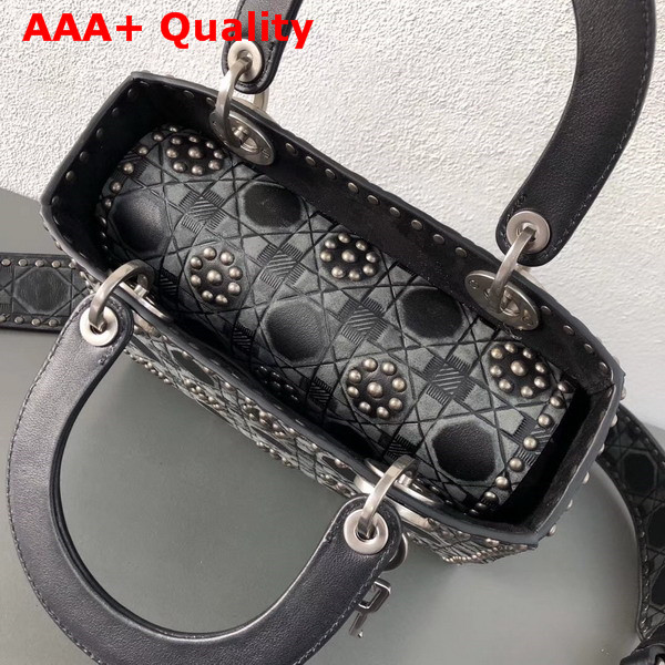 Dior Lady Dior Bag in Black Studded Calfskin Replica