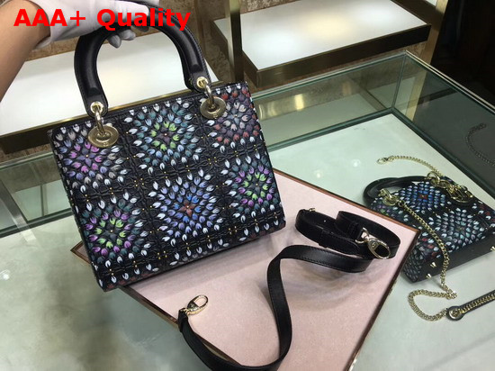 Dior Lady Dior Bag in Heat Embossed Calfskin with Hand Painting Replica