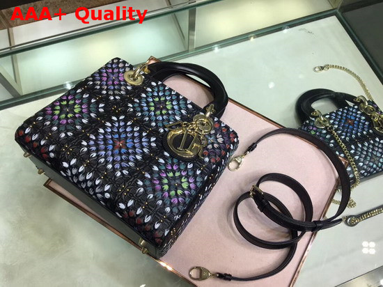 Dior Lady Dior Bag in Heat Embossed Calfskin with Hand Painting Replica