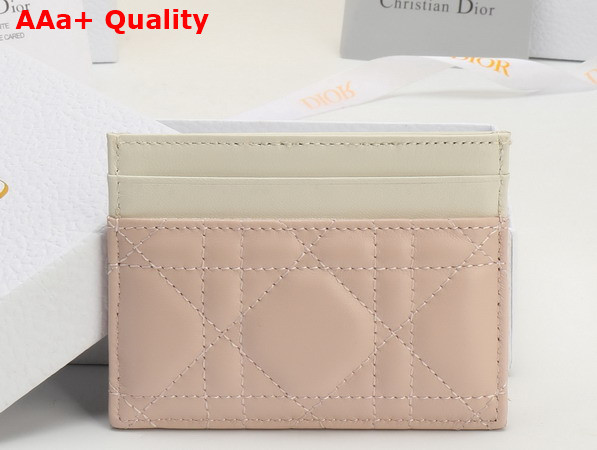 Dior Lady Dior Freesia Card Holder in Pink Cannage Lambskin Replica