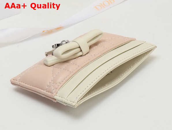 Dior Lady Dior Freesia Card Holder in Pink Cannage Lambskin Replica