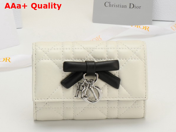 Dior Lady Dior Glycine Wallet in Black Cannage Lambskin Replica