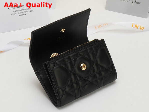Dior Lady Dior Glycine Wallet in Black Cannage Lambskin Replica