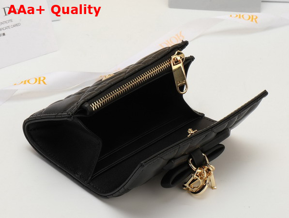 Dior Lady Dior Glycine Wallet in Black Cannage Lambskin Replica